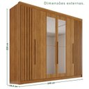 Ver imagem 3 de Guarda-Roupa Casal com Espelho 100% MDF 6 Portas 6 Gavetas Granada Premium Marrom/Cinamomo