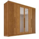 Ver imagem 2 de Guarda-Roupa Casal com Espelho 100% MDF 6 Portas 6 Gavetas Granada Premium Marrom/Cinamomo