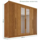 Ver imagem 3 de Guarda-Roupa Casal com Espelho 100% MDF 6 Portas 6 Gavetas Granada Premium Marrom/Cinamomo