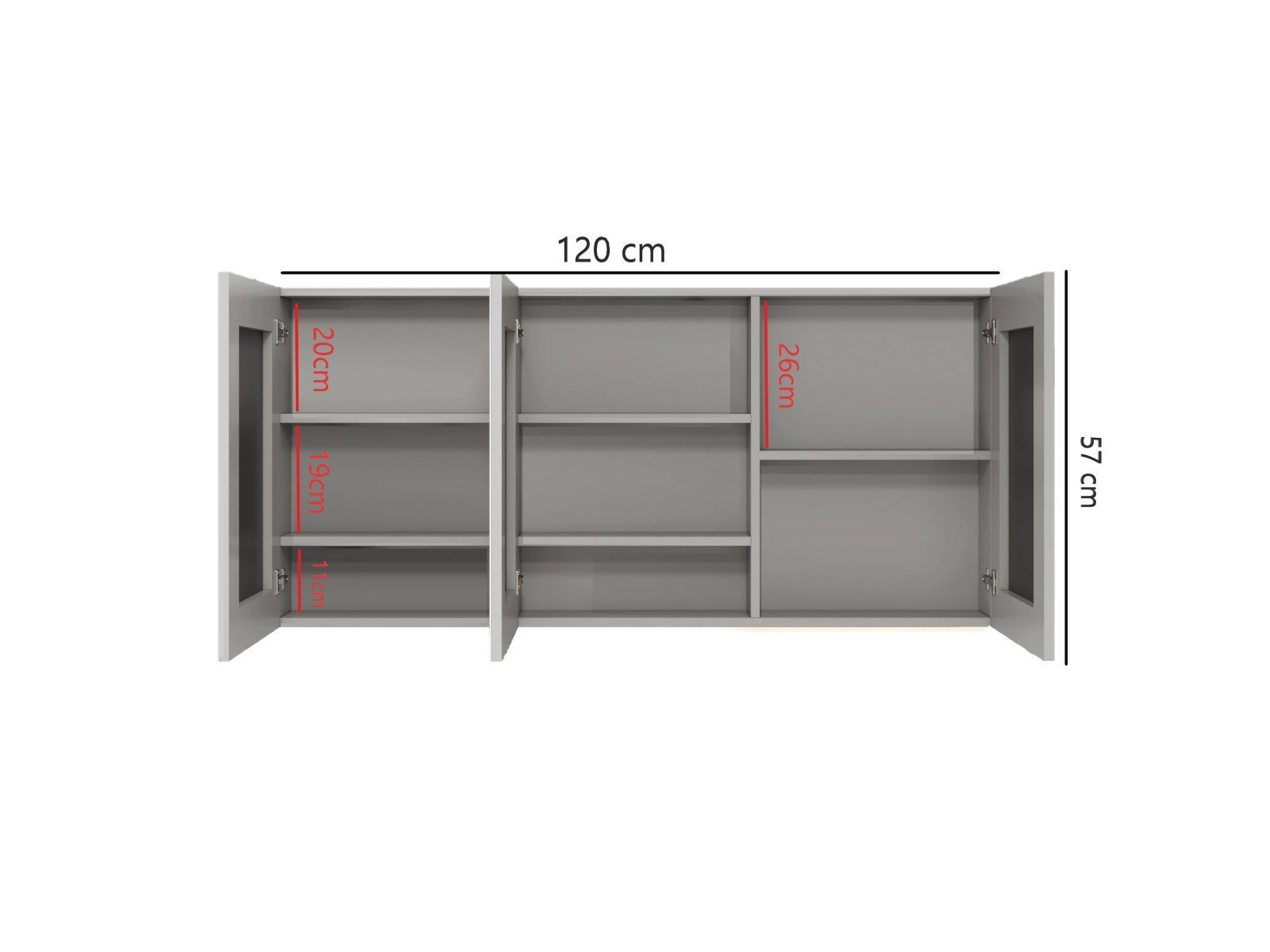 Espelheira Conexion 120cm Cinza Suspensa - 4