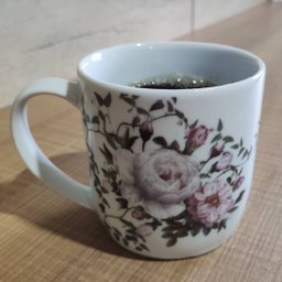 Conjunto 6 Xícaras Grande Porcelana de Chá Café Florida 360ml Branca Germer Garden Urban - 8