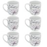 Conjunto 6 Xícaras Grande Porcelana de Chá Café Florida 360ml Branca Germer Garden Urban - 1