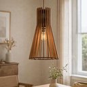 Ver imagem 3 de Kit 4 Luminárias de Teto Pendentes Iluminação Decorativa Cone Mdf E27 Tiffany Dital