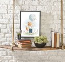 Ver imagem 2 de Quadro Infantil Estilo Aquarela Raposinha Com Balão 33x24cm - com vidro:Madeira preta