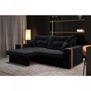 Ver imagem 1 de Sofá-Cama Ipanema 3 Lugares Retrátil e Reclinável 200cm Preto Suede