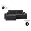 Ver imagem 6 de Sofá-Cama Ipanema 3 Lugares Retrátil e Reclinável 200cm Preto Suede