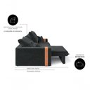 Ver imagem 4 de Sofá-Cama Ipanema 3 Lugares Retrátil e Reclinável 200cm Preto Suede