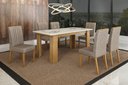 Ver imagem 1 de Conjunto Mesa Mari com 6 Cadeiras Mari Bege Linho