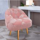 Ver imagem 2 de Kit 02 Poltrona Paloma Escritório Sala Pé Palito Suede Rosa Bebê e Suede Rose - Dominic Decor