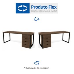 Mesa para Escritório Diretor com Gaveteiro 190cm Frame Office  - 8