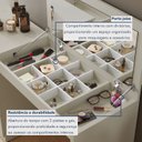 Ver imagem 7 de Penteadeira Camarim Off White com Porta Joias e Tampo Reclinável 4 Gavetas Afrodite 100%MDF