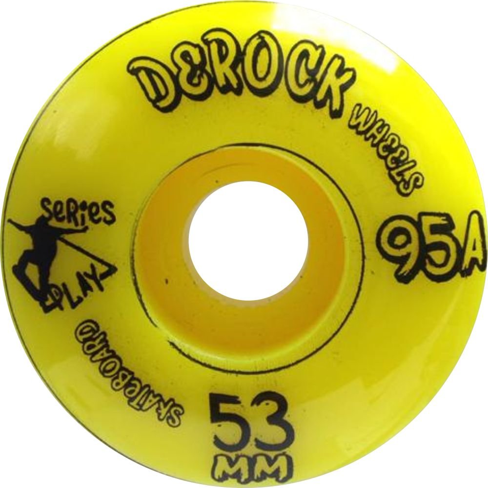 Roda De Skate Derock 53mm 95A Play + Rolamento - Play 53mm Amarelo - 3
