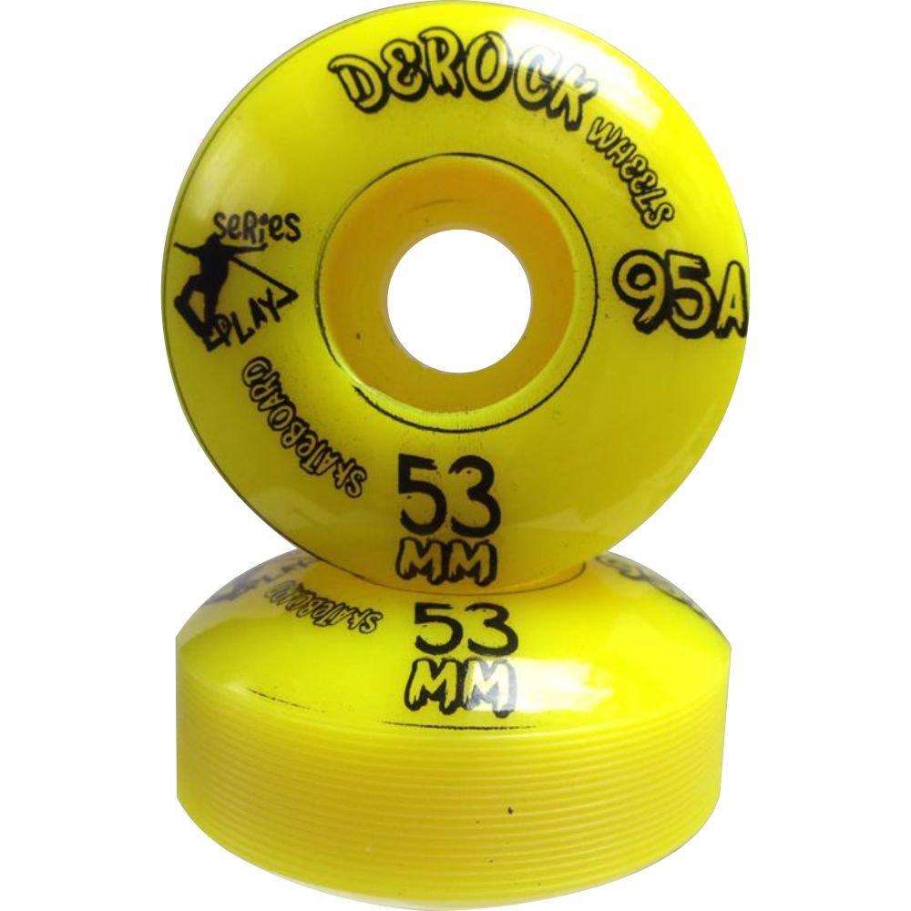 Roda De Skate Derock 53mm 95A Play + Rolamento - Play 53mm Amarelo - 5