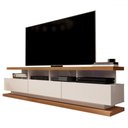 Ver imagem 2 de Rack para Tv até 72 Polegadas Cruise 3 Gavetas Off White/freijó - Pnr Móveis