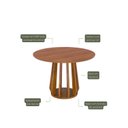Ver imagem 2 de Mesa de Jantar Redonda em MDF Pitanga 109cm sem Vidro Marrom/Madeira/Cinamomo