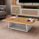 Ver imagem 2 de Mesa de Centro Hol com Tampo em Mdf 1,09m Cor Fendi Cinza/freijó Edn Móveis