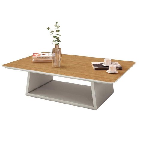 Mesa de Centro Hol com Tampo em Mdf 1,09m Cor Fendi Cinza/freijó Edn Móveis