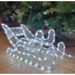 Rena com Trenó Iluminado LED 280 Lâmpadas Branco 1,20m 127V - Master Christmas - 7
