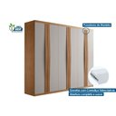 Ver imagem 3 de Guarda Roupa Casal 6 Portas e 2 Gavetas C/ Pés Grécia Naturale - Rufato