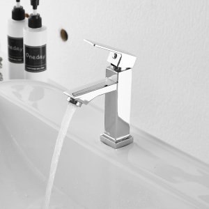 Torneira Banheiro Preta Monocomando Luxo Bancada Moderna Pia Restaurante Hotel Pousada Casa Lavander