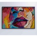 Ver imagem 2 de Quadro Pintura Óleo de Rosto Feminino Medidas 120x80 Cm Impressão Vidro Acrílico