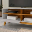 Ver imagem 3 de Rack Paládio com Divisórias 136cm em MDF-MDP Off White-Naturalle Bechara Móveis