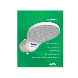 Chuveiro Ducha Elétrico Moment 4 Temperaturas Branco Zagonel:220v 6800w - 5