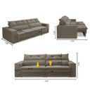 Ver imagem 2 de Sofá Retrátil e Reclinável 3 Lugares 2,50m com Molas Emily Suede Adonai Estofados