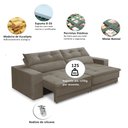 Ver imagem 3 de Sofá Retrátil e Reclinável 3 Lugares 2,50m com Molas Emily Suede Adonai Estofados