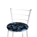Ver imagem 2 de Jogo 4 Banqueta Baixa Para Cozinha Epoxi Branca Estofado Floral Floral