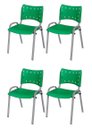 Ver imagem 2 de Cadeira Iso Base Cinza, Igreja, Escola, Escritório - Verde Kit 4 Peças