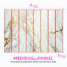 Papel de Parede Painel 3D Mármore Branco com Ouro 4M Auto Colante Lavável Revestimento Brilhoso - 5