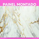 Ver imagem 3 de Papel de Parede Painel 3D Mármore Branco com Ouro 4M Auto Colante Lavável Revestimento Brilhoso