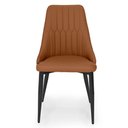 Ver imagem 3 de Kit 4 Cadeiras de Jantar Estofada Torino Design Italiano Costuras Geométricas Base em Metal -
