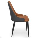 Ver imagem 4 de Kit 4 Cadeiras de Jantar Estofada Torino Design Italiano Costuras Geométricas Base em Metal -