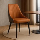 Ver imagem 2 de Kit 4 Cadeiras de Jantar Estofada Torino Design Italiano Costuras Geométricas Base em Metal -