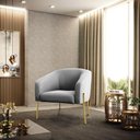 Ver imagem 6 de Cadeira Sala de Jantar Pé de Ferro Dourado Kit 2 Stella Suede D03 - D'Rossi Cor Cinza