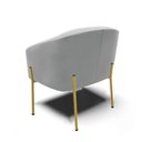 Ver imagem 2 de Cadeira Sala de Jantar Pé de Ferro Dourado Kit 2 Stella Suede D03 - D'Rossi Cor Cinza