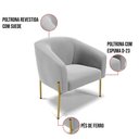Ver imagem 5 de Cadeira Sala de Jantar Pé de Ferro Dourado Kit 2 Stella Suede D03 - D'Rossi Cor Cinza