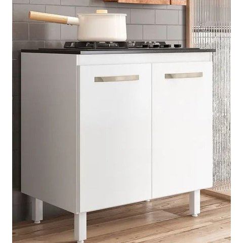 Balcao para Cooktop 80 Cm C/ 02 Portas Branco