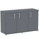 Ver imagem 1 de Armário Baixo Credenza PE25 Pandin 121,50 cm (largura) em MDP Cor Grafito com Três Portas
