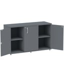 Ver imagem 3 de Armário Baixo Credenza PE25 Pandin 121,50 cm (largura) em MDP Cor Grafito com Três Portas