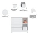 Ver imagem 7 de Quarto Bebe Infantil Doce Sonho Berço Mini Cama e Cômoda Sapateira 1 Porta 4 Gavetas Qmovi