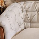 Ver imagem 4 de Poltrona Retro com Pés de Madeira Nobre Linho Bege Adhara - Harmônica Móveis