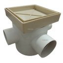 Ver imagem 1 de Ralo Invisível 10x10 Bege Banheiro modelo Porcelanato Colar Piso com Caixa Sifonada - Ficone Reis