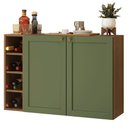 Ver imagem 2 de Buffet Aparador com Adega 100cm 2 Portas Rustic/verde Vik Madesa 16