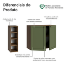 Ver imagem 4 de Buffet Aparador com Adega 100cm 2 Portas Rustic/Verde Vik Madesa 16
