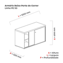 Ver imagem 3 de Armário para Escritório Baixo 2 Portas de Correr com Chave PE50