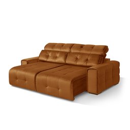 Sofá Retrátil e Reclinável Jaguar 1,80m - Fortbello Estofados:terracota - 4