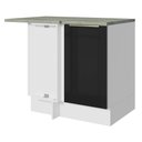 Ver imagem 1 de Balcão de Canto Madesa Lux 1 Porta 60 cm Profundidade (Com Tampo) Branco/Preto
